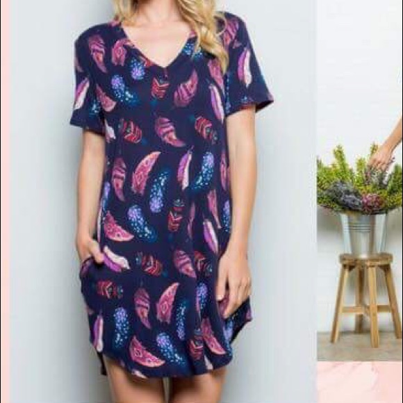 TheJessica Feather Boho Brushed Fabric Tunic/Dress - Picture 2 of 4